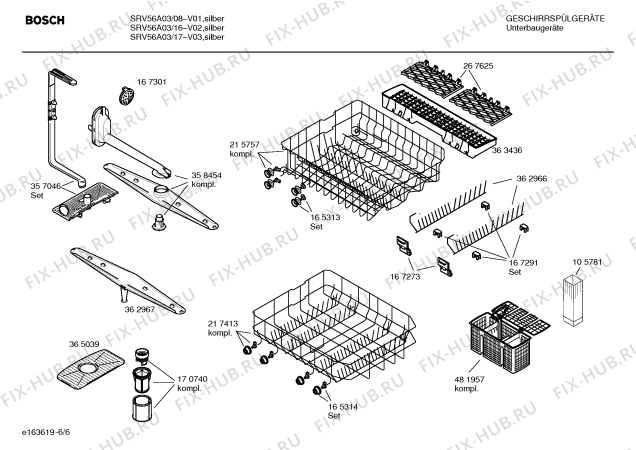 Схема №3 SRV56A03 с изображением Инструкция по эксплуатации для электропосудомоечной машины Bosch 00582947