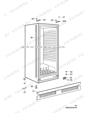 Взрыв-схема холодильника Electrolux ERS34900X - Схема узла C10 Cabinet