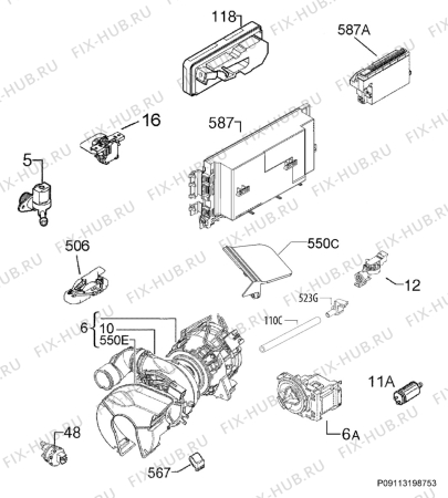 Взрыв-схема посудомоечной машины Zanussi ZDT24001FA - Схема узла Electrical equipment 268