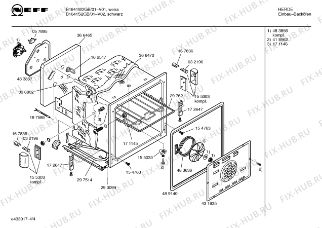 Схема №1 B1641S2GB с изображением Инструкция по эксплуатации для духового шкафа Bosch 00586604