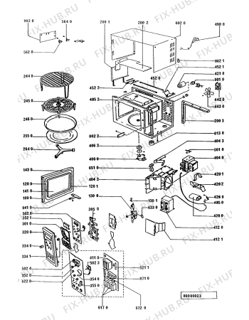 Схема №1 AVM 614 WH с изображением Стекло двери для микроволновки Whirlpool 481945069896