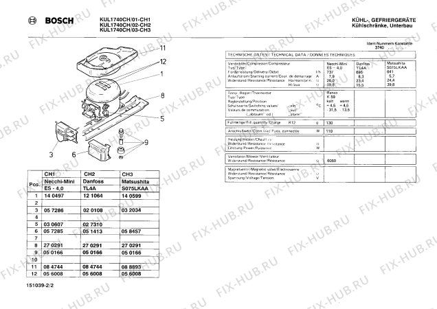 Взрыв-схема холодильника Bosch KUL1740CH - Схема узла 02