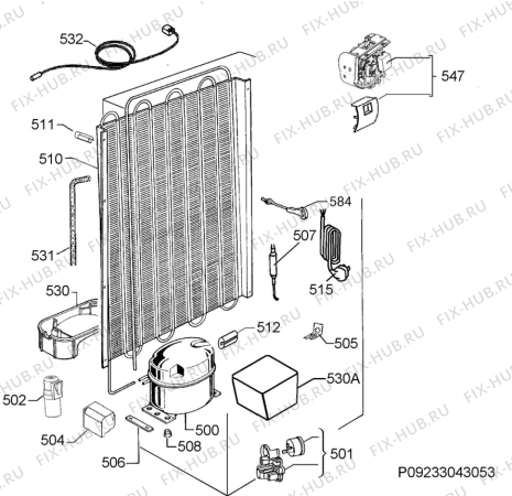 Взрыв-схема холодильника Aeg RKE54021DX - Схема узла Cooling system 017