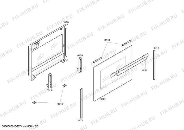 Схема №3 CH11870 с изображением Ручка двери для плиты (духовки) Bosch 00441946