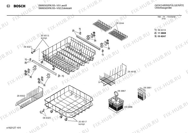 Схема №4 SMI6505RK с изображением Панель для посудомойки Bosch 00298654