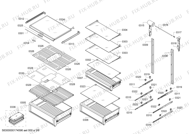 Схема №2 RC462301AU Gaggenau с изображением Крышка для холодильной камеры Bosch 00749429