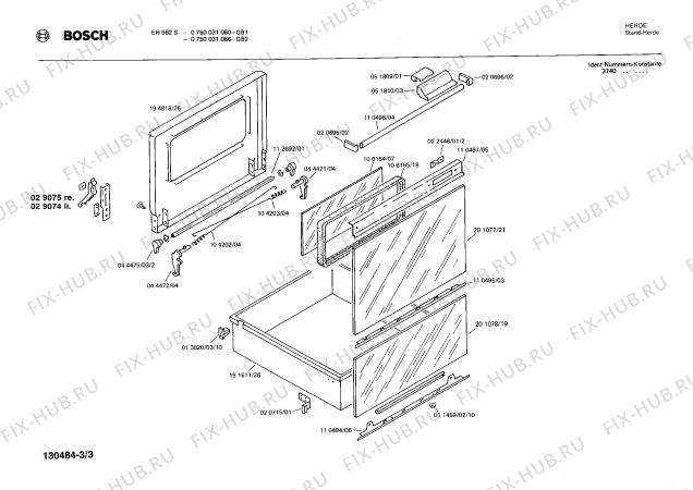 Схема №2 0750031087 EH562S с изображением Стеклокерамика для духового шкафа Bosch 00202301