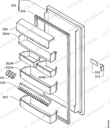 Взрыв-схема холодильника Arthurmartinelux AR2323I-2 - Схема узла Door 003