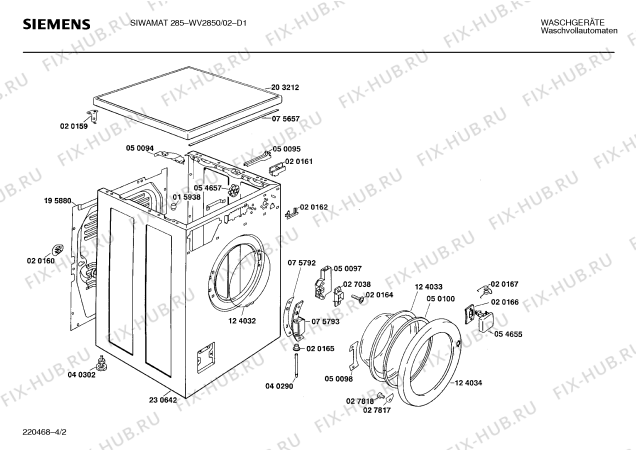 Схема №3 WV285059 SIWAMAT PLUS 285 с изображением Панель управления для стиральной машины Siemens 00117855