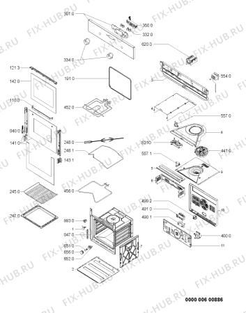 Схема №1 AKP 004/IX с изображением Обшивка для плиты (духовки) Whirlpool 481245240201