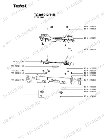 Взрыв-схема гриля Tefal TG805012/11B - Схема узла JP006042.7P2