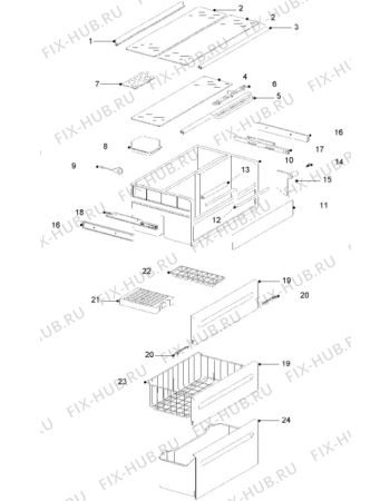 Взрыв-схема холодильника Zanussi ZFC44/32GA - Схема узла Furniture