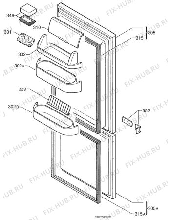 Взрыв-схема холодильника Privileg 021334_4940 - Схема узла Door 003