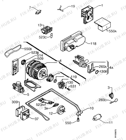 Взрыв-схема посудомоечной машины Zanussi DWS4704 - Схема узла Electrical equipment