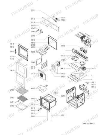 Схема №1 G2P64FSS01 (F092206) с изображением Переключатель для электропечи Indesit C00338577