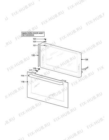 Взрыв-схема плиты (духовки) Zanussi ZHQ575X - Схема узла H10 Main Oven Door (large)