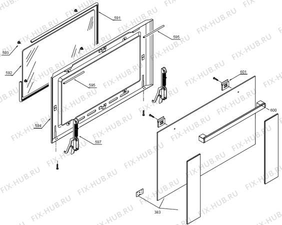 Взрыв-схема плиты (духовки) Gorenje BPW3200AX (296603, 960GAS) - Схема узла 06