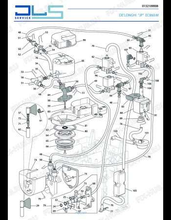 Схема №1 EC860.M с изображением Микромодуль для кофеварки (кофемашины) DELONGHI 5213216601
