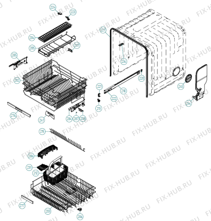 Взрыв-схема посудомоечной машины Pelgrim GVW699RVS-P01 XL NL   -Titan FI Soft (341713, DW70.3) - Схема узла 02