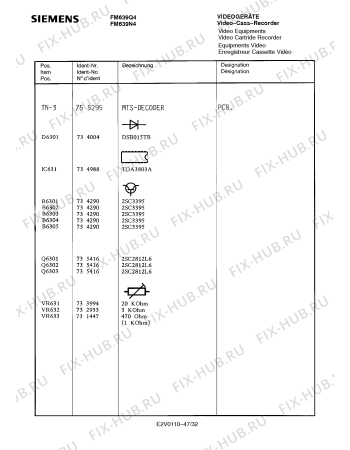 Схема №24 FM639Q4 с изображением Пульт дистанционного управления для видеоэлектроники Siemens 00756464