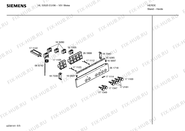 Схема №3 HL53525EU с изображением Инструкция по эксплуатации для электропечи Siemens 00580801