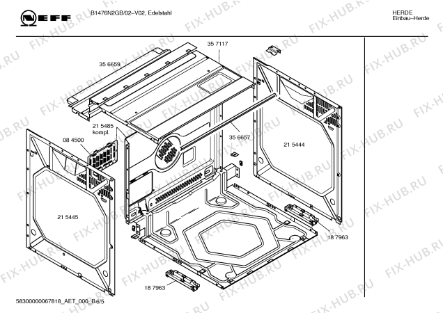 Схема №1 B1476N2GB с изображением Инструкция по эксплуатации для плиты (духовки) Bosch 00587205