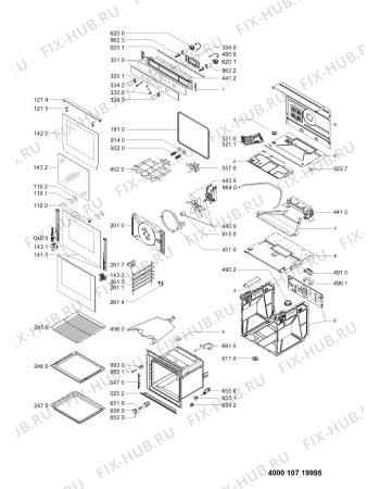 Схема №1 BCVE 8200 PT с изображением Панель для электропечи Whirlpool 481010719986