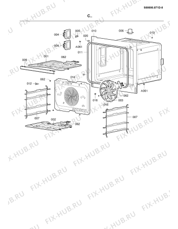 Схема №4 CLH 8482 IN с изображением Дверца для электропечи Whirlpool 482000018336