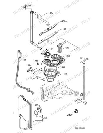 Взрыв-схема посудомоечной машины Zanussi ZDT14002FA - Схема узла Hydraulic System 272