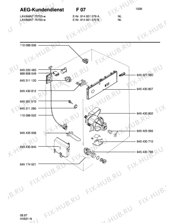 Взрыв-схема стиральной машины Aeg LAV75700 UPDATE - Схема узла Electrical equipment