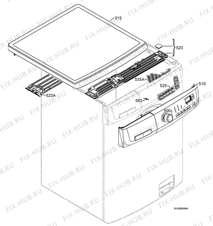 Взрыв-схема стиральной машины Rex Electrolux RWW1674W - Схема узла Command panel 037