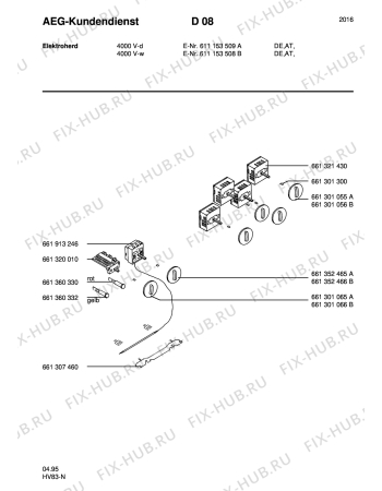 Взрыв-схема плиты (духовки) Aeg 4000V-D - Схема узла Section6