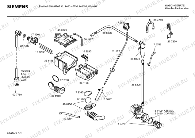 Схема №2 WXL1460NL Festival SIWAMAT XL 1460 с изображением Инструкция по установке и эксплуатации для стиралки Siemens 00583928