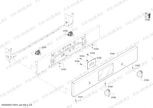 Схема №2 HBL5351UC Bosch с изображением Панель управления для духового шкафа Bosch 00771321