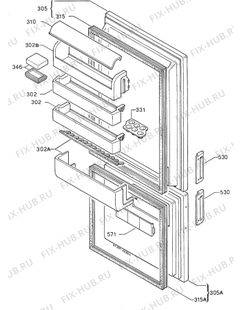 Взрыв-схема холодильника Zanussi ZF22/1 - Схема узла Door 003