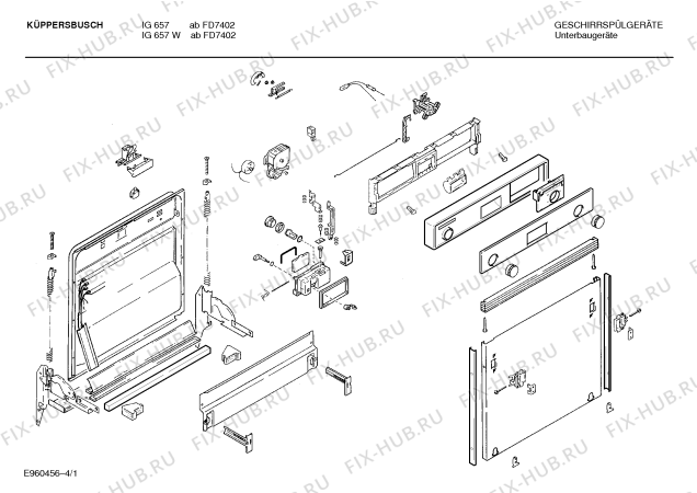 Схема №1 SMIKBB1 IG657W с изображением Панель для посудомойки Bosch 00119820