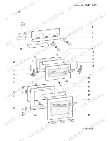 Взрыв-схема плиты (духовки) Indesit IT50G1XX (F081635) - Схема узла