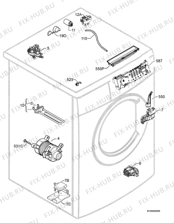 Взрыв-схема стиральной машины Aeg Electrolux L64853 - Схема узла Electrical equipment 268