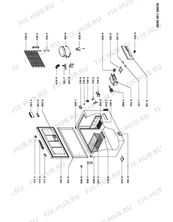 Схема №1 RCNAA 33 P  53922 с изображением Клавиша для холодильной камеры Whirlpool 481941128893