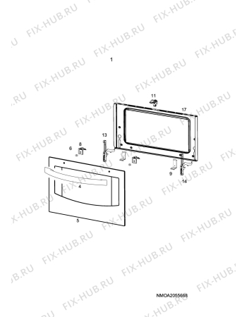 Взрыв-схема комплектующей Husqvarna Electrolux QSP5520W - Схема узла H10 Main Oven Door (large)