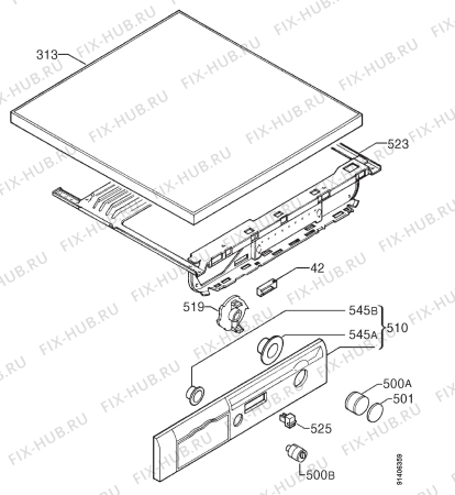 Взрыв-схема стиральной машины Zanussi FJS1097NW - Схема узла Command panel 037