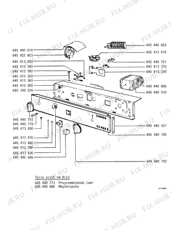Взрыв-схема стиральной машины Zanker VA450S - Схема узла Control panel and lid