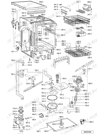 Схема №1 ADP 4736 AL с изображением Панель для электропосудомоечной машины Whirlpool 481245373365