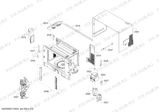 Схема №1 HF25M5L2X с изображением Дверь для плиты (духовки) Siemens 00686436