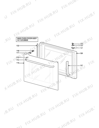 Взрыв-схема плиты (духовки) Zanussi ZDF867W (WHITE) - Схема узла H10 Main Oven Door (large)