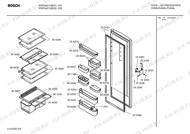 Взрыв-схема холодильника Bosch KSR3421GB - Схема узла 02