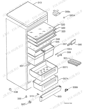 Схема №1 S60280KG с изображением Сосуд для холодильника Aeg 2275046353