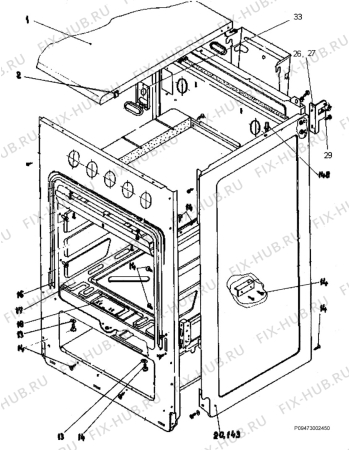 Взрыв-схема плиты (духовки) Zanussi ZCG3210W-1 - Схема узла Section 1