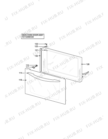 Взрыв-схема плиты (духовки) Electrolux EDB750W - Схема узла H10 Main Oven Door (large)