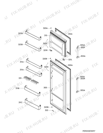 Взрыв-схема холодильника Arthur Martin AJF5340JOX - Схема узла Door